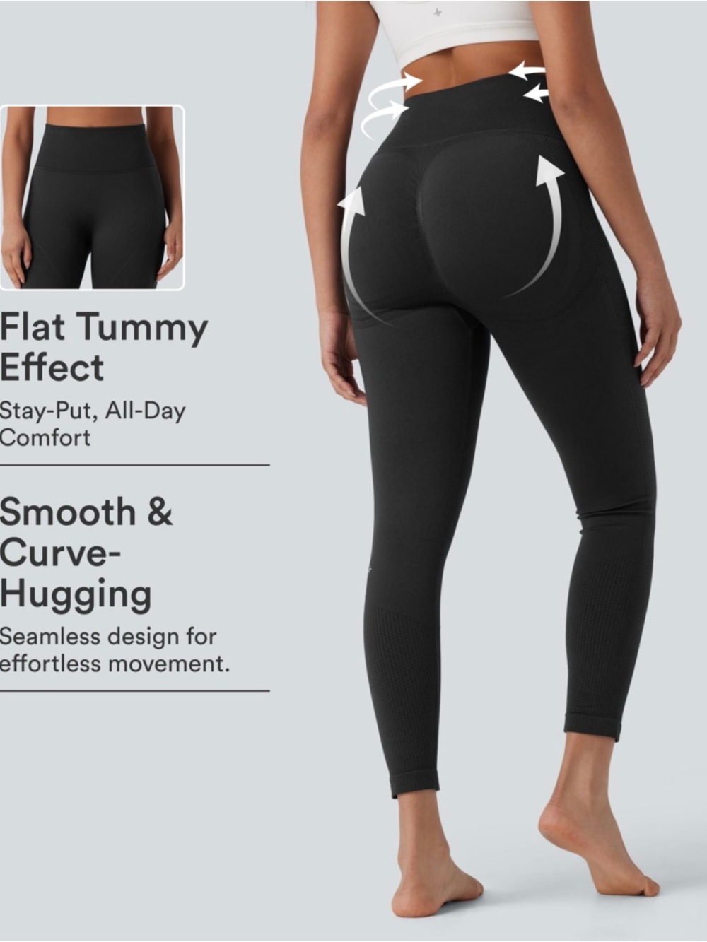 Halara OneForm Seamless Flow High Waisted Leggings Black